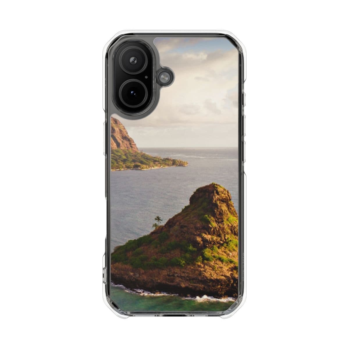 Aerial view of Chinaman's Hat and the Koolau cliffs on a clear case