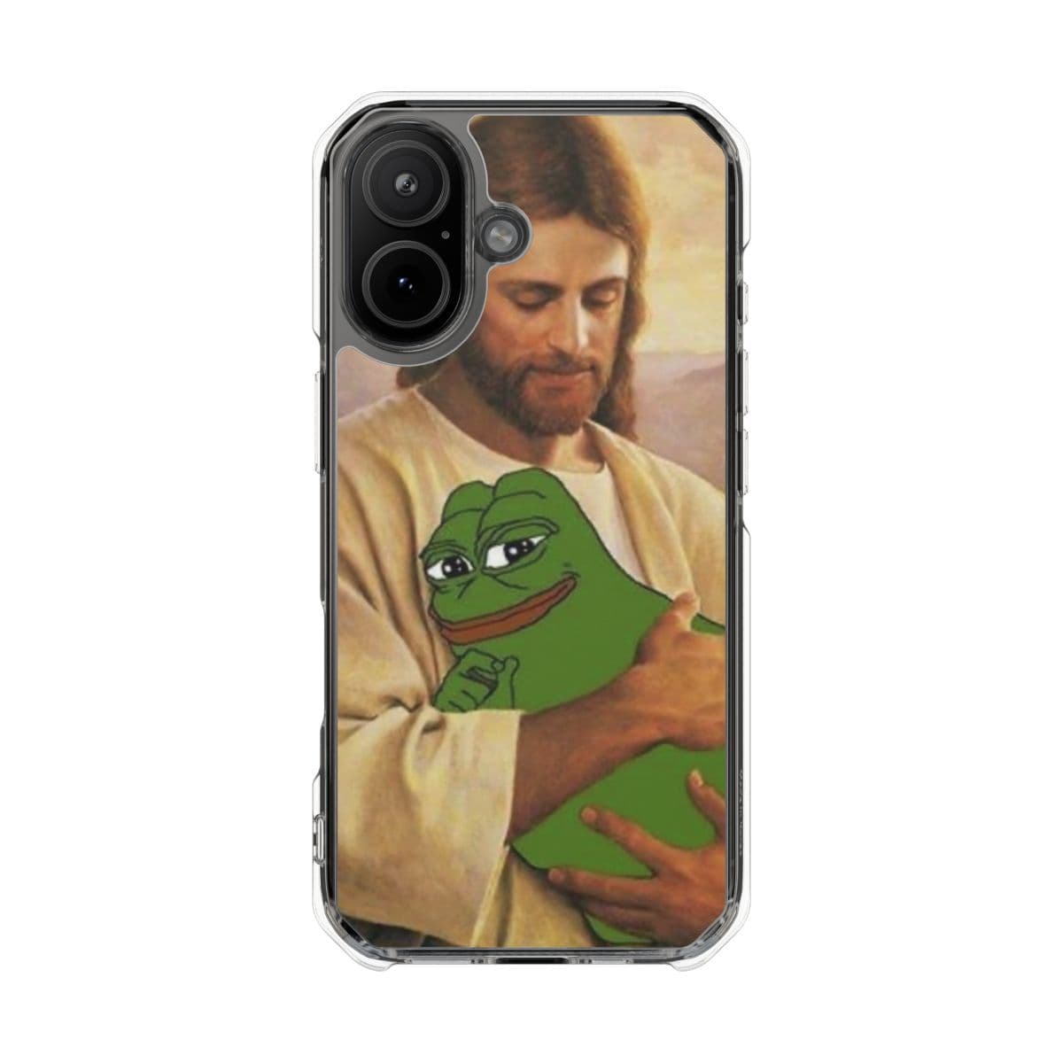 A blessed frog on a clear case