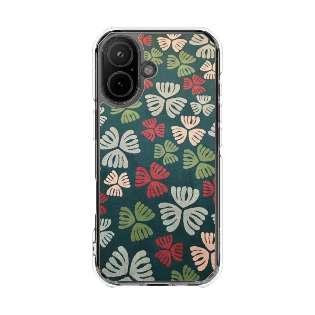 Retro floral pattern on a clear case